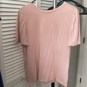 Light pink a new day dressy flutter sleeved T-shirt.